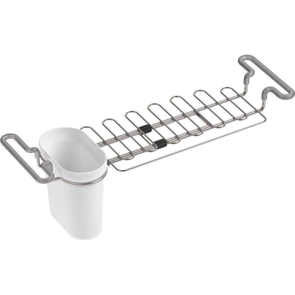 Kohler K-5473-0 Multi-Purpose Over-The-Sink Drying Rack, Caddy With Kitchen Towel Bar Holder, Soaking Cup. Expandable 14.6'' To