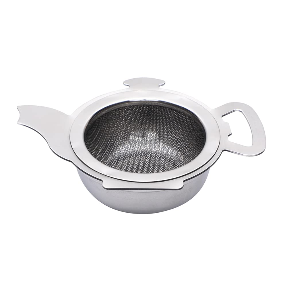 Healthandyoga Stainless Steel Tea Strainer With A Utility Cup - Elegant Kettle Design