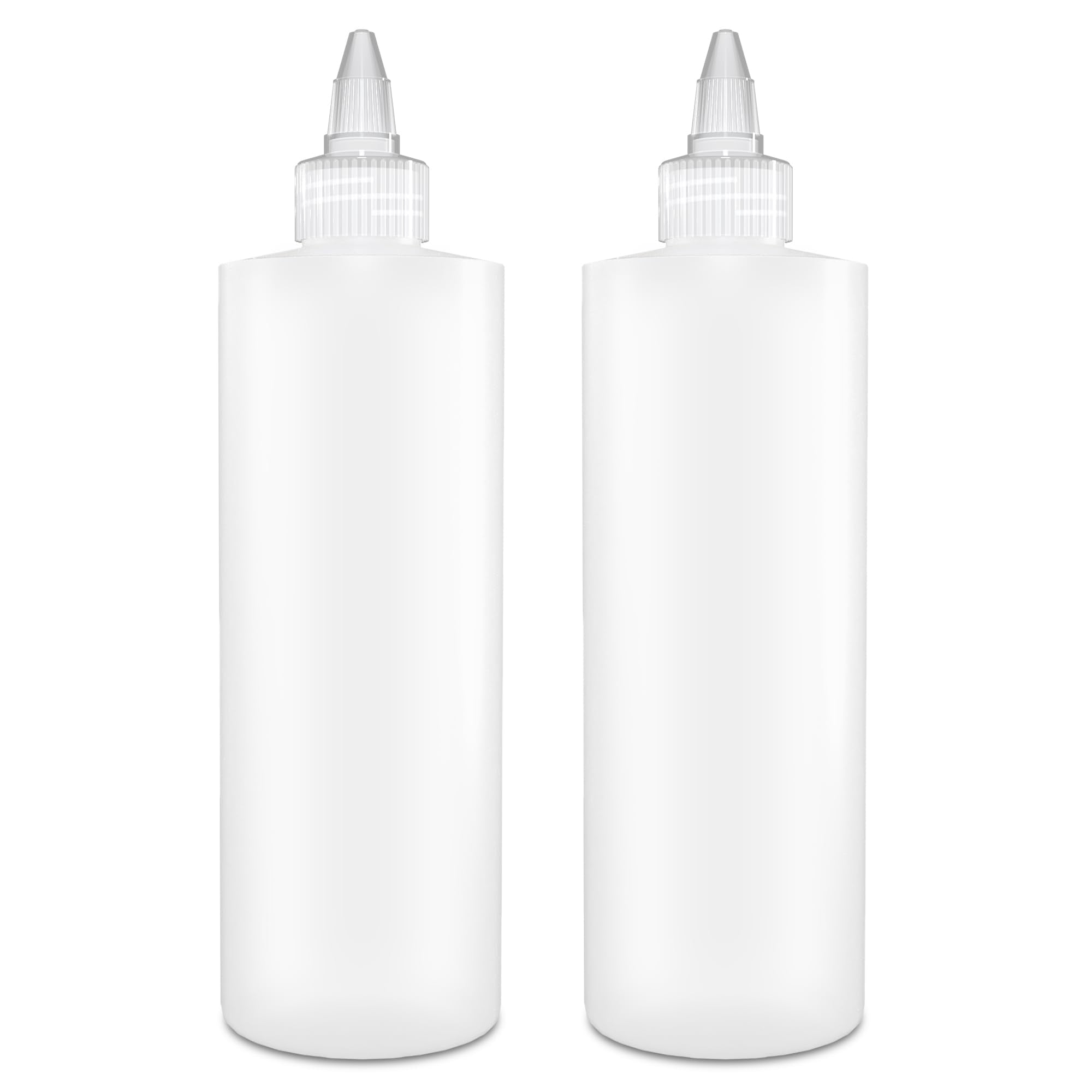 Brightfrom Condiment Squeeze Bottles, 16 Oz Empty Squirt Bottle, Clear Twist Top Cap, Leak Proof - Great For Ketchup, Mustard, S