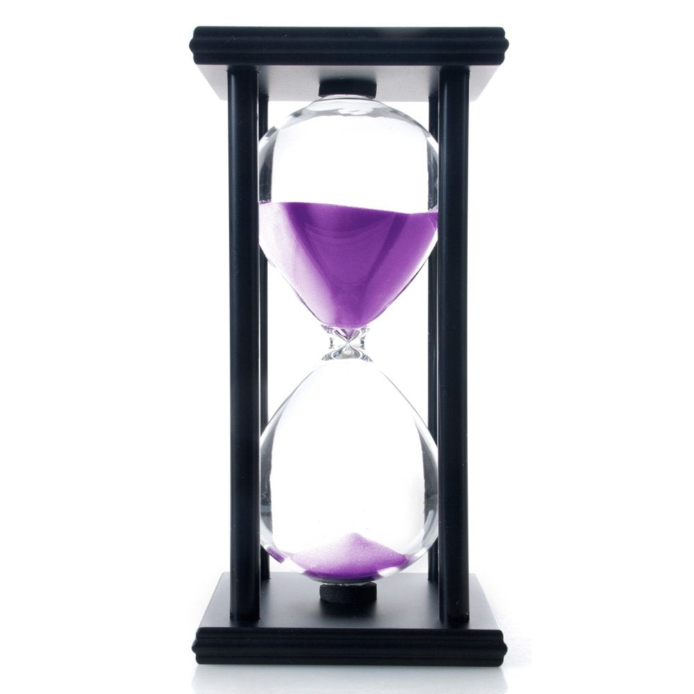 Bellaware 60 Minutes Hourglass, Wood Sand Timer,Purple