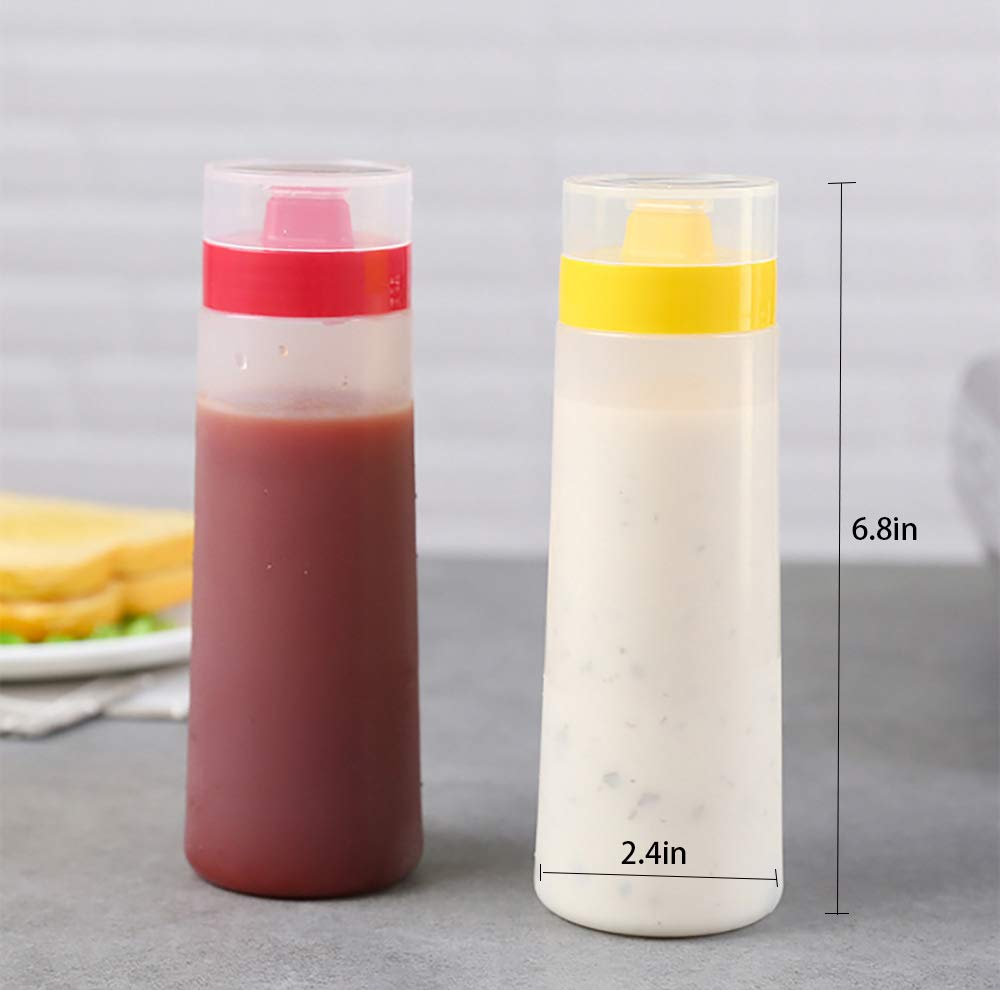 Kakamono 2-Pack Porous Squeeze Bottles,Leak Proof Refillable Condiment Container For Kitchen Use,Salad Dressings,Top Dispensers