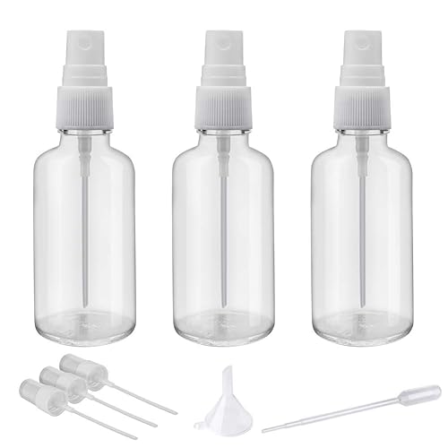 Hydior 2oz Clear Glass Spray Bottles for Essential Oils  Small Spray Bottle with Plastic Sprayer - Set of 3