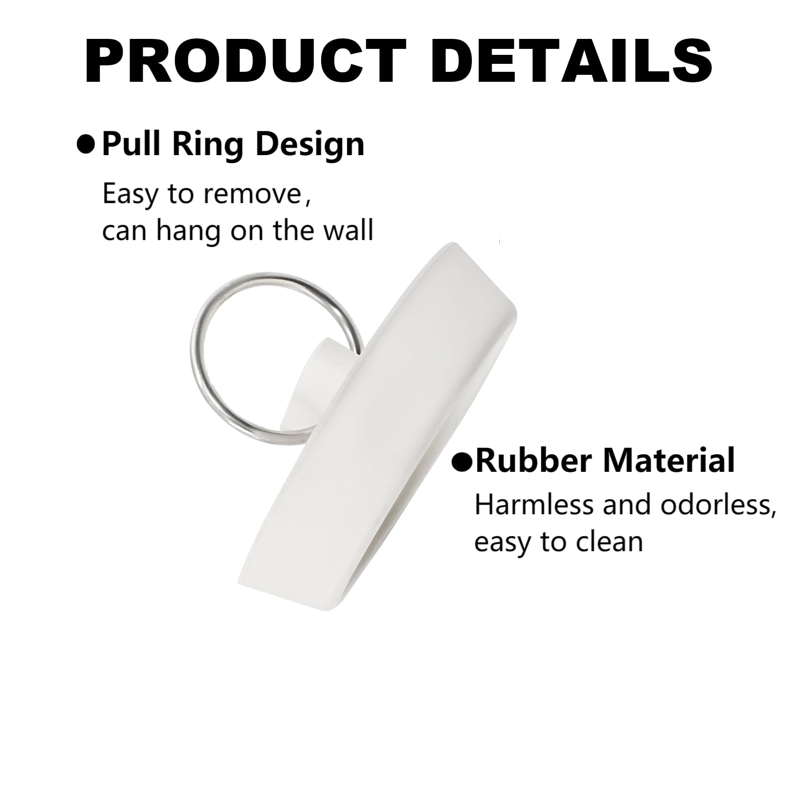 Lifcratms 2Pcs White Rubber Drain Stoppers, 1-3/4 Inch Rubber Sink Plug Sink Stopper Drain Plug With Hanging Ring For Kitchen La