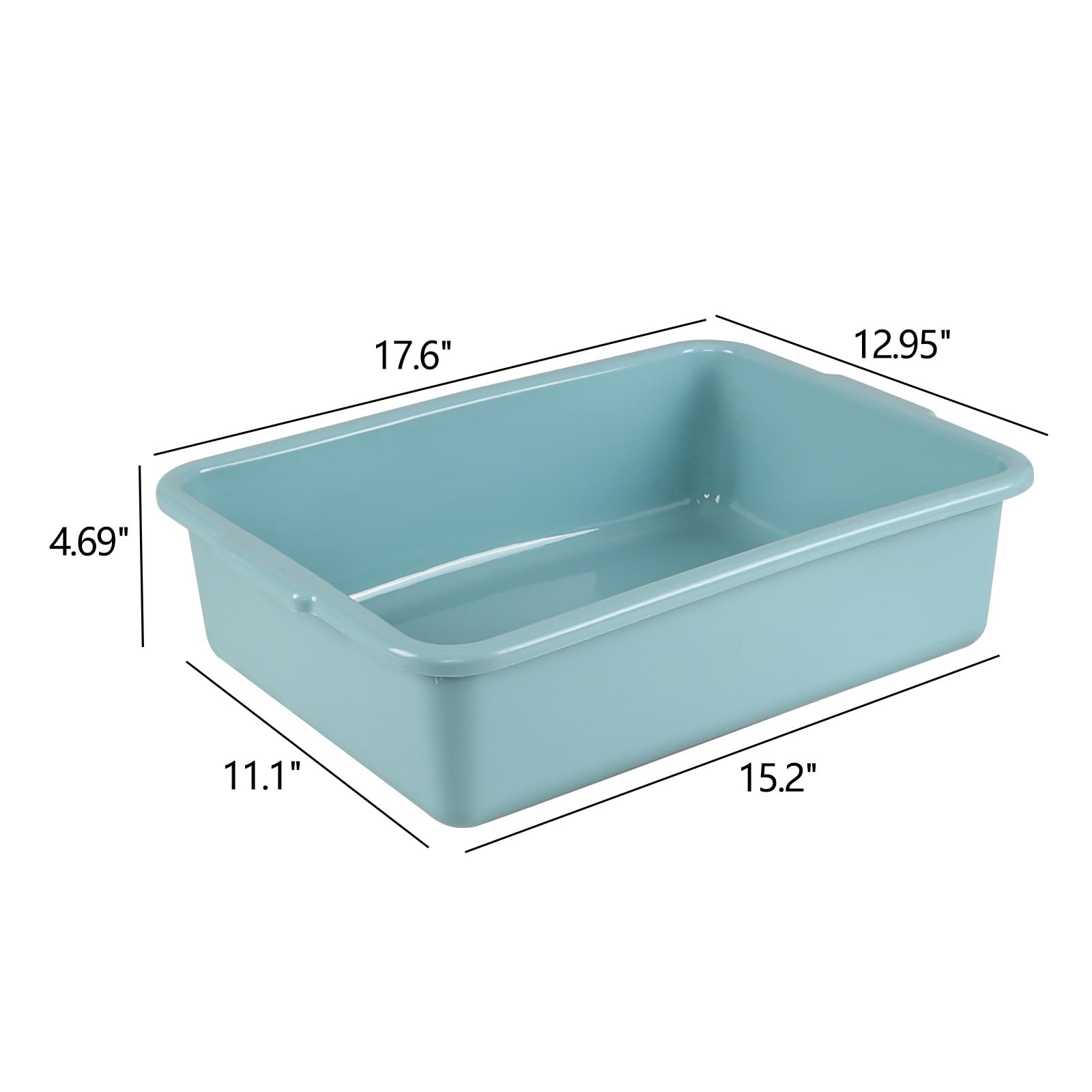Doryh 14 L Commercial Bus Tub, Plastic Wash Tub Dishpan, 4 Packs