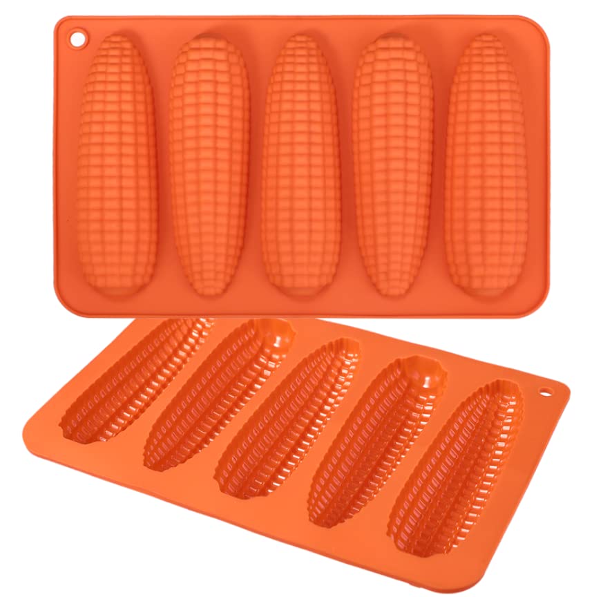 Webake Corn Stick Bread Pan Set Of 2, Silicone Corn Cob Bread Molds For Baking Corn Dog Pan Cornbread Southern Corn Sticks