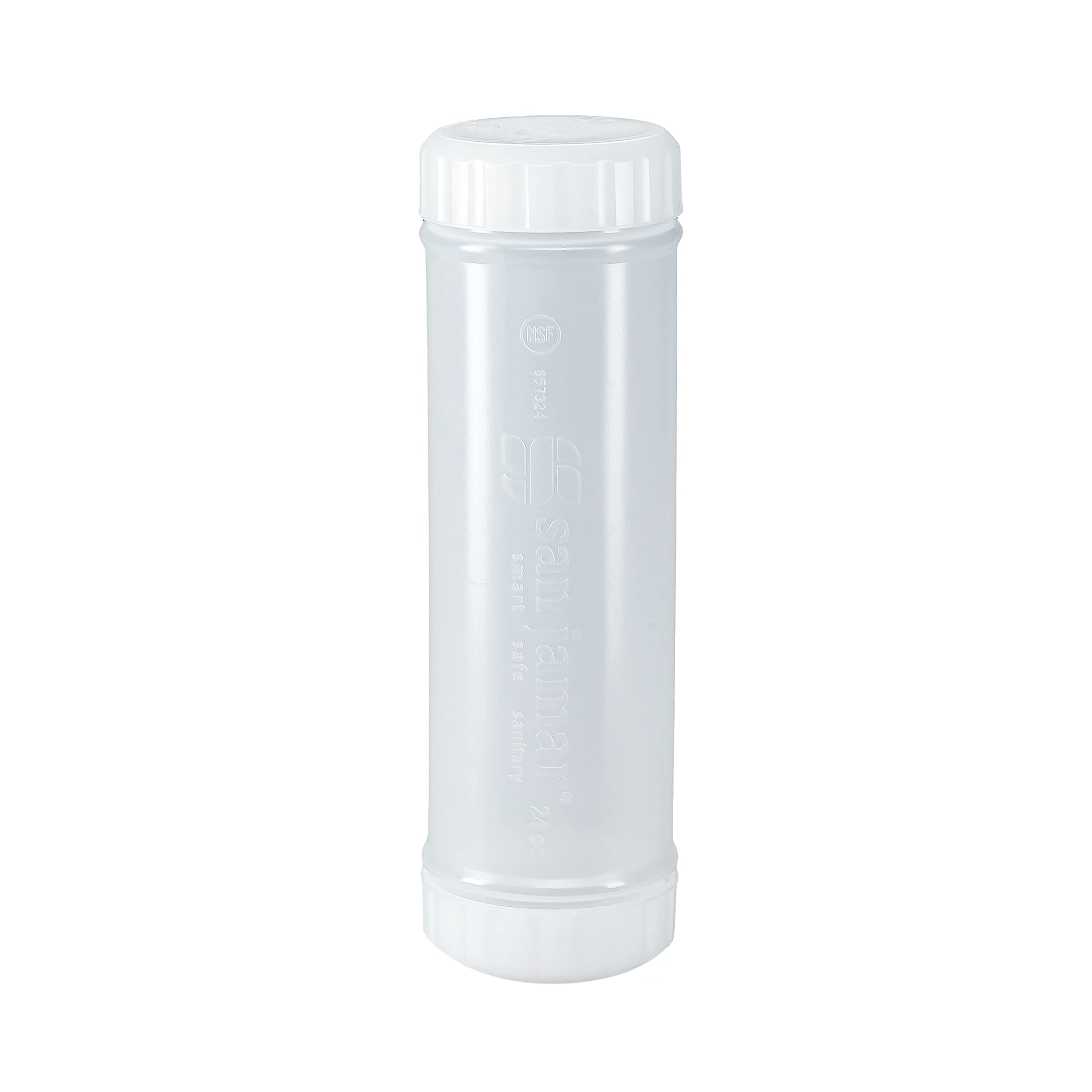 San Jamar Ez Kleen Plastic Sauce Bottle With Medium Valve For Thick Sauces And Relish, 24 Ounces, White, (Pack Of 6)