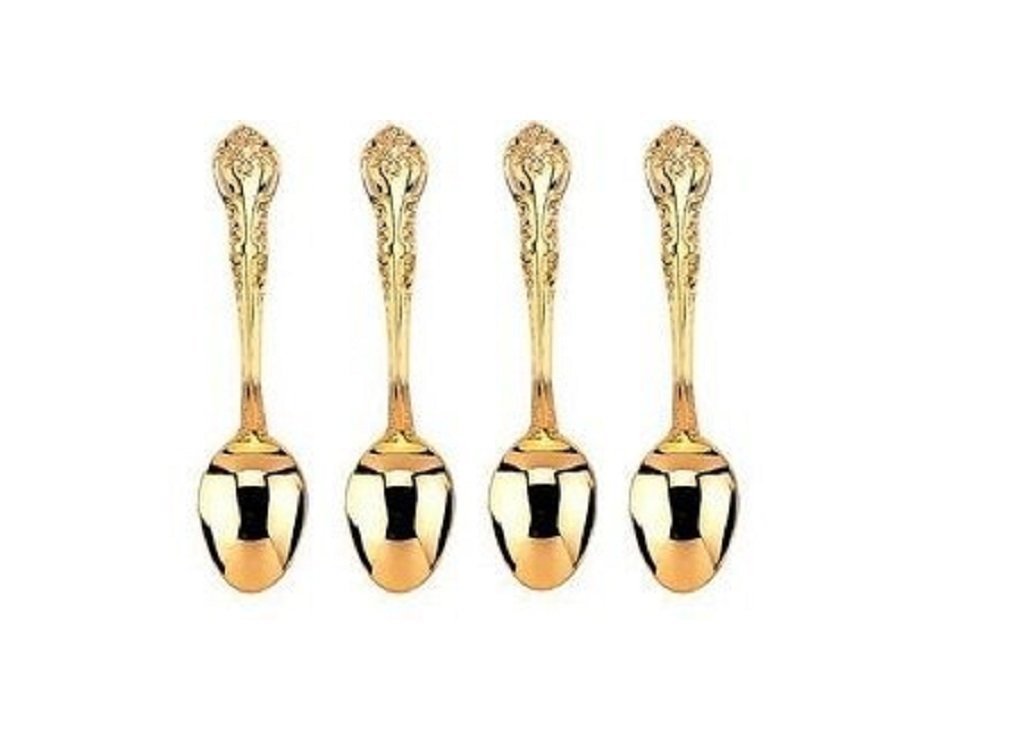 Hic Gold Plated Traditional Demi Spoon - Set Of 4 – Homenkitchenshop