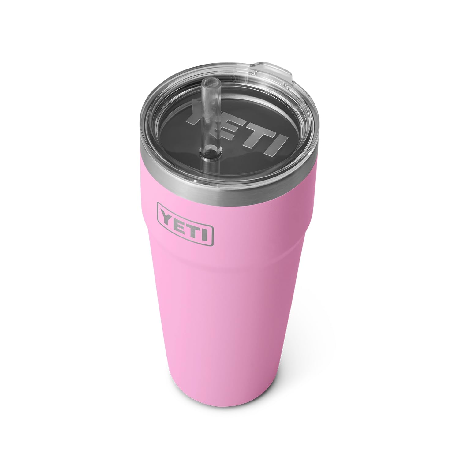 Yeti Rambler 26 Oz Straw Cup, Vacuum Insulated, Stainless Steel With Straw Lid, Power Pink