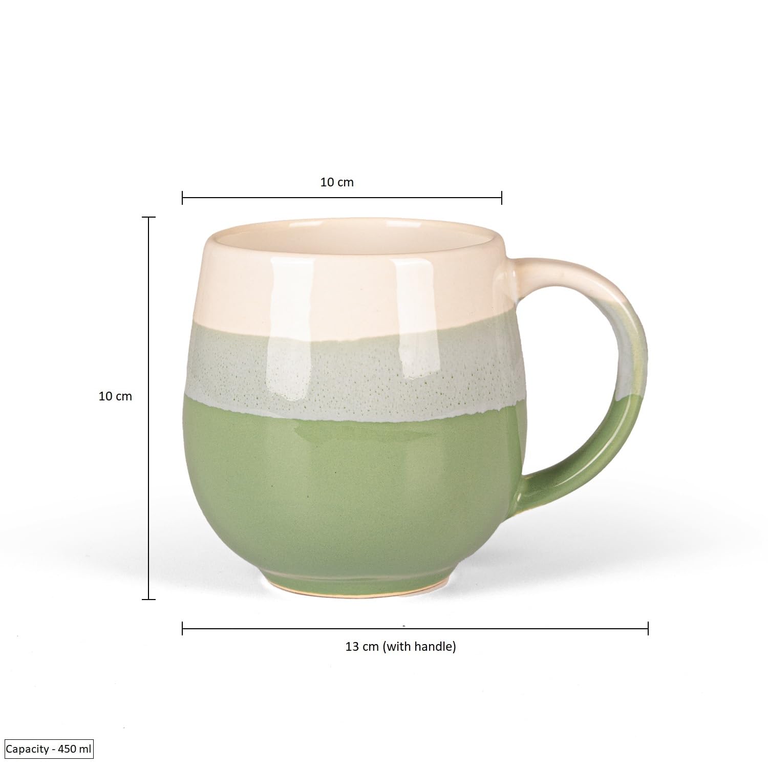 U & U UNIQUE UTILITIES Ceramic Coffee Mug Milk Cup for Home & Office Gift - 450 ML (Olive Green)