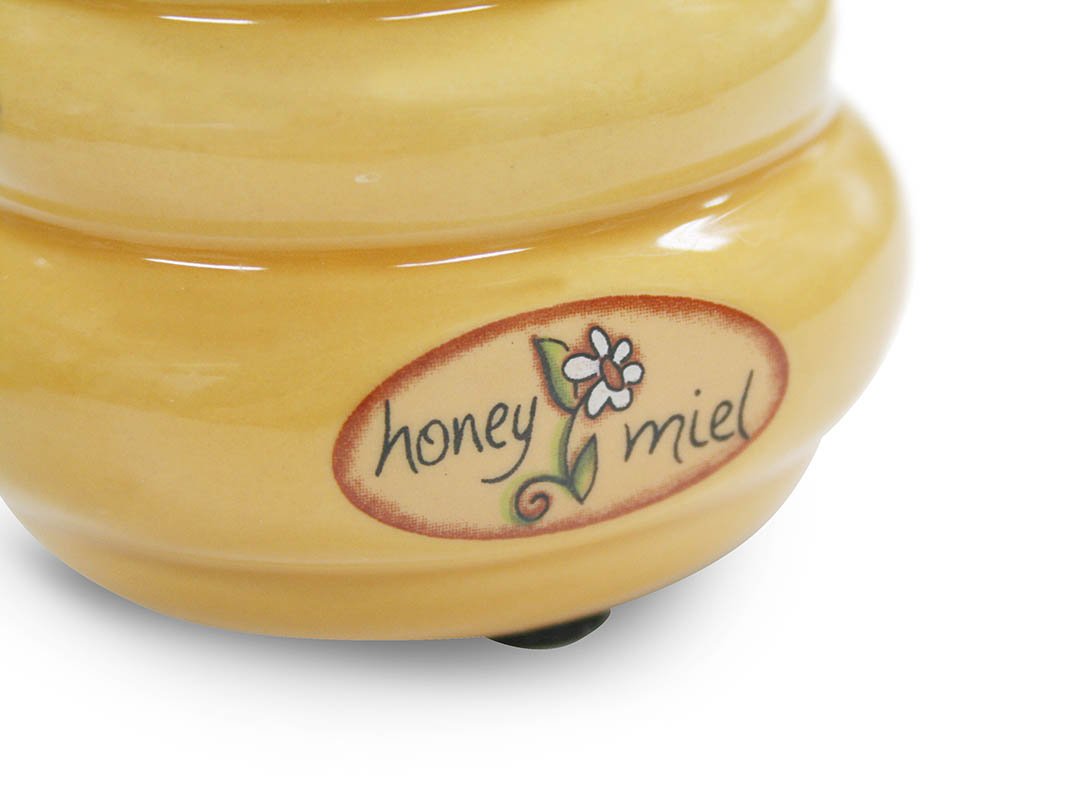 Joie Ceramic Beehive Honey Pot And Wooden Dipper, Mini