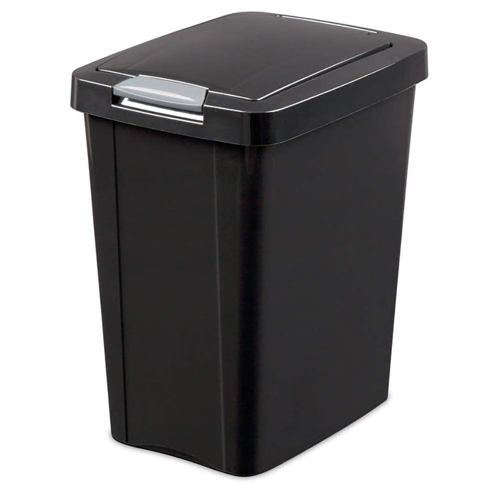 Sterilite 7.5 Gallon Touchtop Wastebasket With Lid That Opens With Touch, Conceals Trash In The Kitchen, Bathroom, Mudroom Or Of