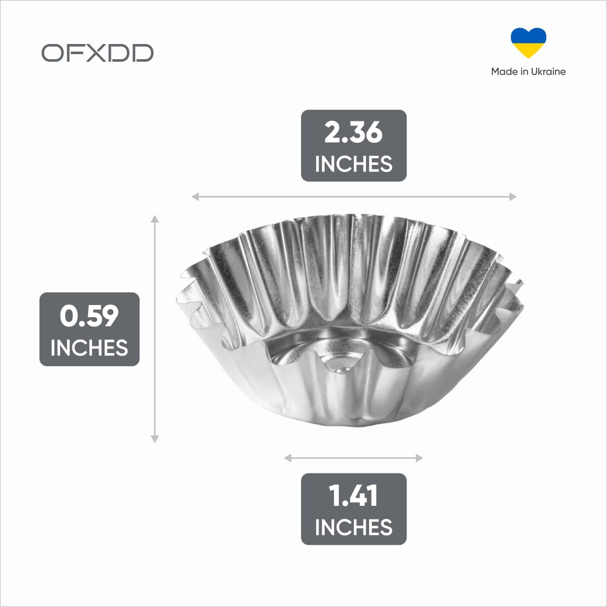 Ofxdd Muffin Cups For Kitchen Baking 2.36 Inch - Metal Egg Tart Molds For Baking, 30 Pcs - Reusable Mini Tart Tins And Cupcake