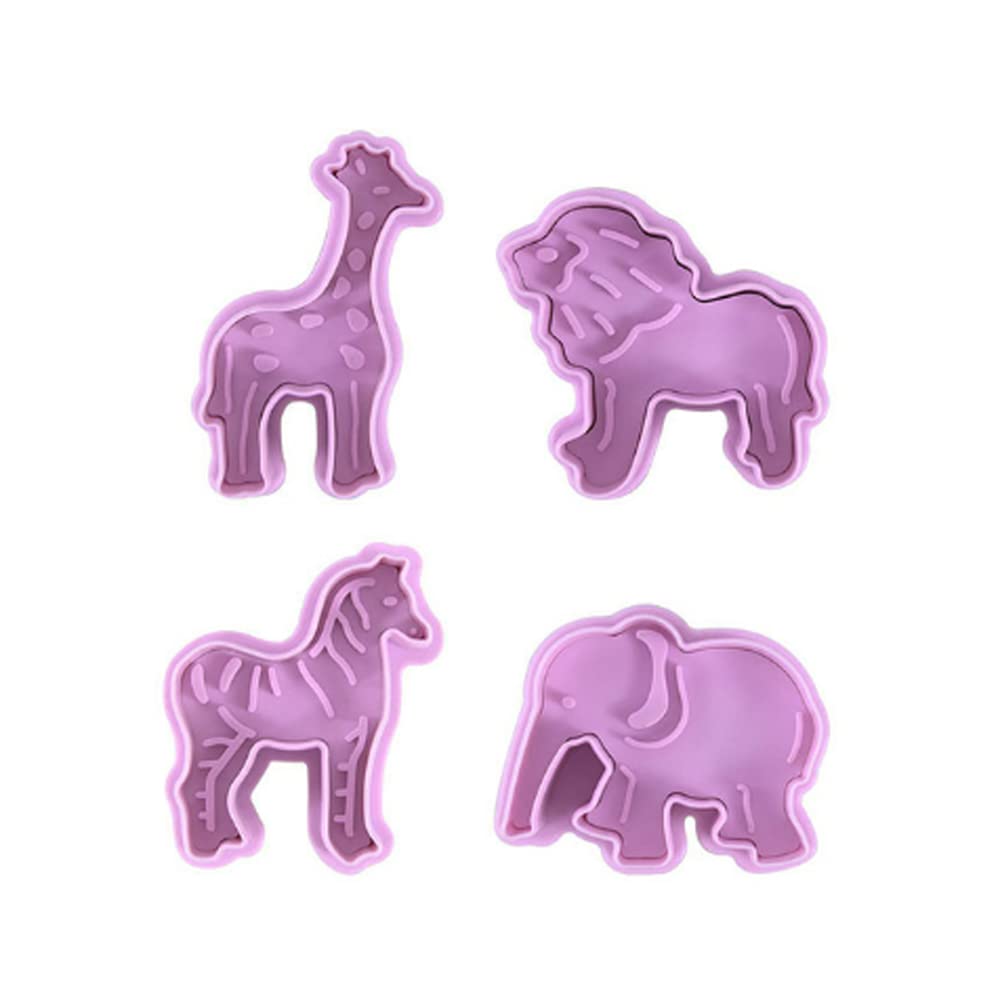 Nentment 4 Pack 3D Animal Cookie Cutters Fondant Biscuit Mould Cake Molds Sugarcraft Cake Decoration Baking Pastry Tools Cracker