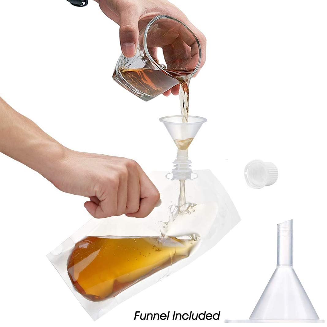Concealable And Reusable Cruise Sneak Plastic Flask Kit,Juice Travel Plastic Bags Drink Bags For Travel Outdoor Sports, Concerts