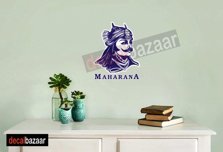 decalbazaar Vinyl Maharana Pratap Singh Glossy Glass Wall Vehicle Sticker, 11 x 8.5 Inches Blue