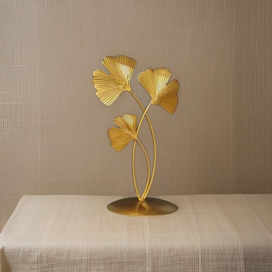 THING MAKER Large Goldmetal Wall Decor Golden Gingko Leaf Ornament Art Wall Sculpture Metal Wall Hanging Decor For Living Room/B