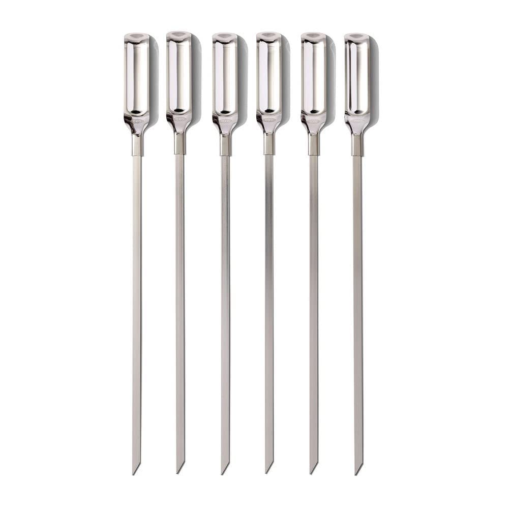 Oxo Good Grips Grilling Tools, Stainless Steel Grilling Skewers - Set Of 6