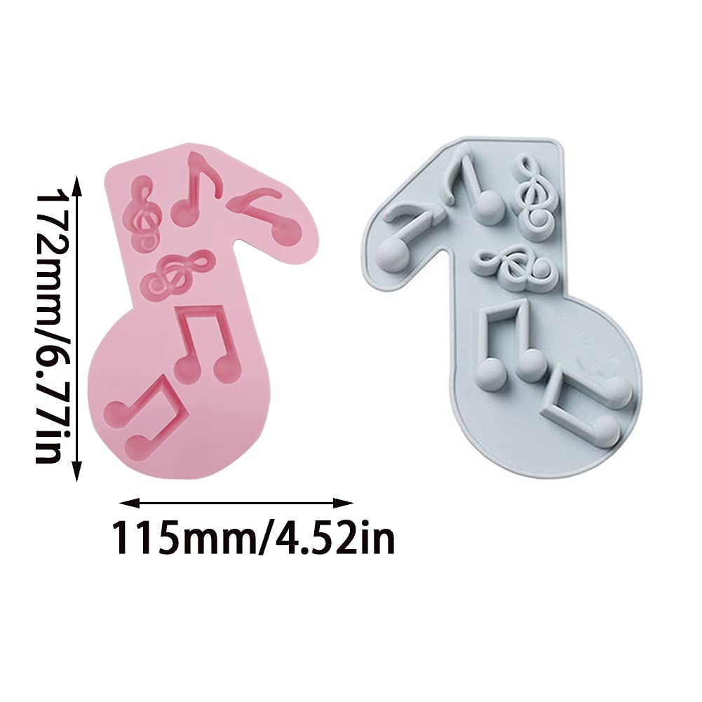 Kuuguu 4 Pcs Music Note Silicone Mold,Music Note Fondant Mold Musical Candy Mold For Cake Decoration Sugarcraft Cake Chocolate A