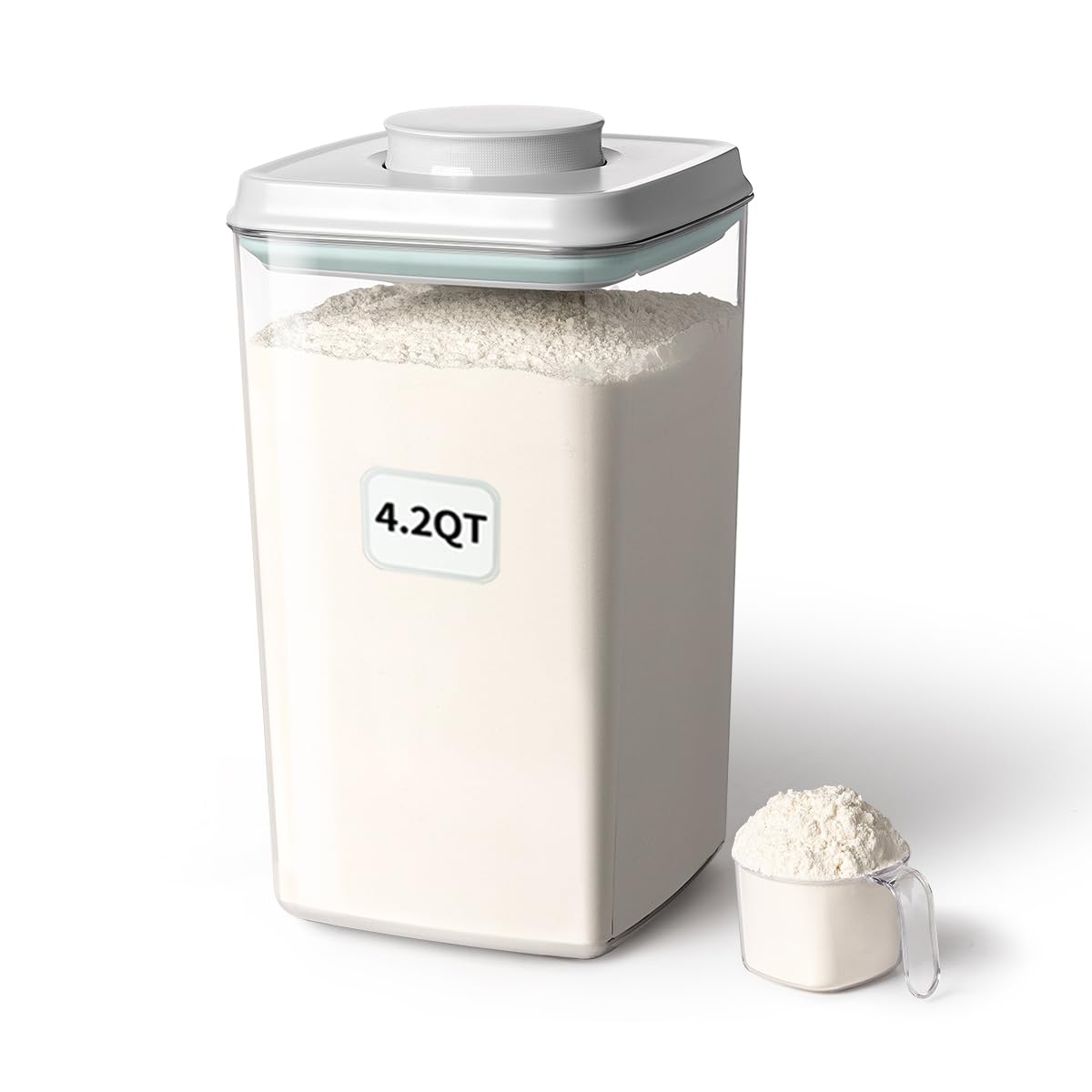 Ankou Airtight Food Storage Container With Pop Lid & 130Ml Scoop, 4L/4.2Qt Bpa-Free Pet Cereal, Rice, Flour, Pasta & Snack Conta