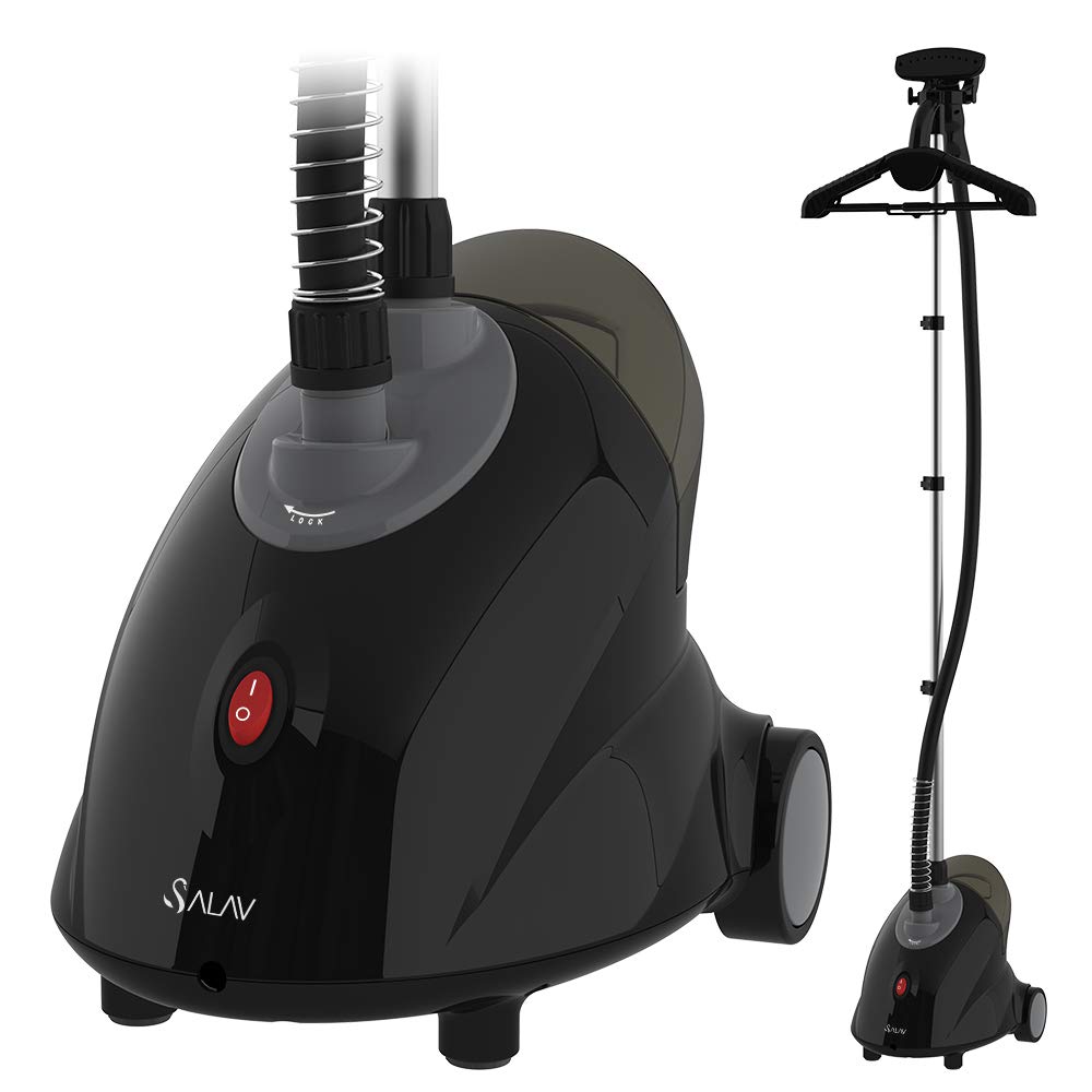 SALAV GS18-DJ Standing Garment Steamer with Roll Wheels for Easy Movement, 1.8L Water Tank for 1 Hour Continuous Steaming, Adjus