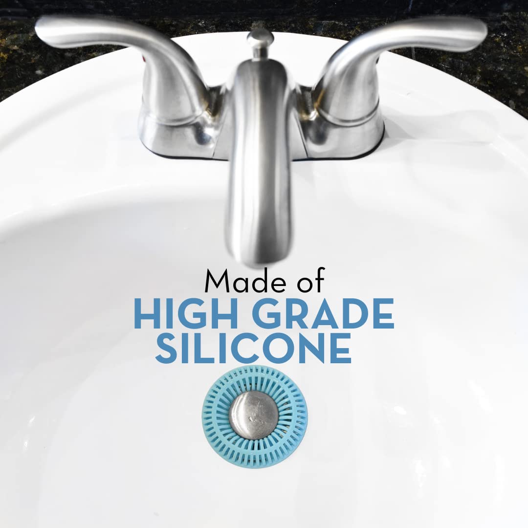 SINKRING The Ultimate Bathroom Sink Drain Protector Hair Catcher/Strainer/Snare (Aqua)