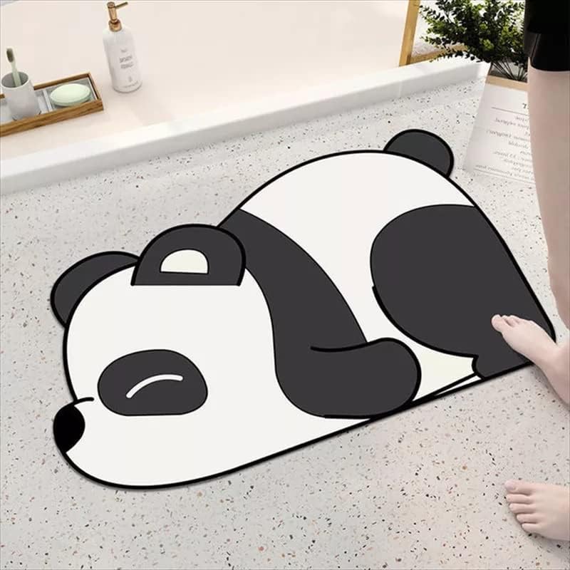 Ucravo 1Pcs Super Absorbent Floor Mat, Bath Mat Soft Carpet, Non Slip Cute Bath Mat, Panda Design, Water Absorbent Washable Quic