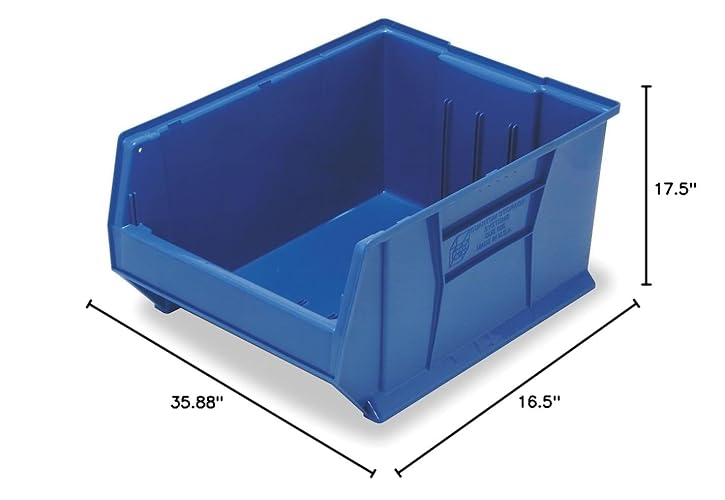 Hulk 36Container, 35-7/8L X 16-1/2W X 17-1/2H, Stackable, Polypropylene, Blue, Made In Usa