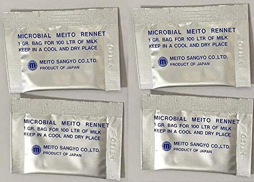 Lovare Meito Rennet For Cheese Making - Cheese Making Enzymes - Rennet For Making Fresh Cheese 4 X 1 Gr. (For 105 Gallons/400L O