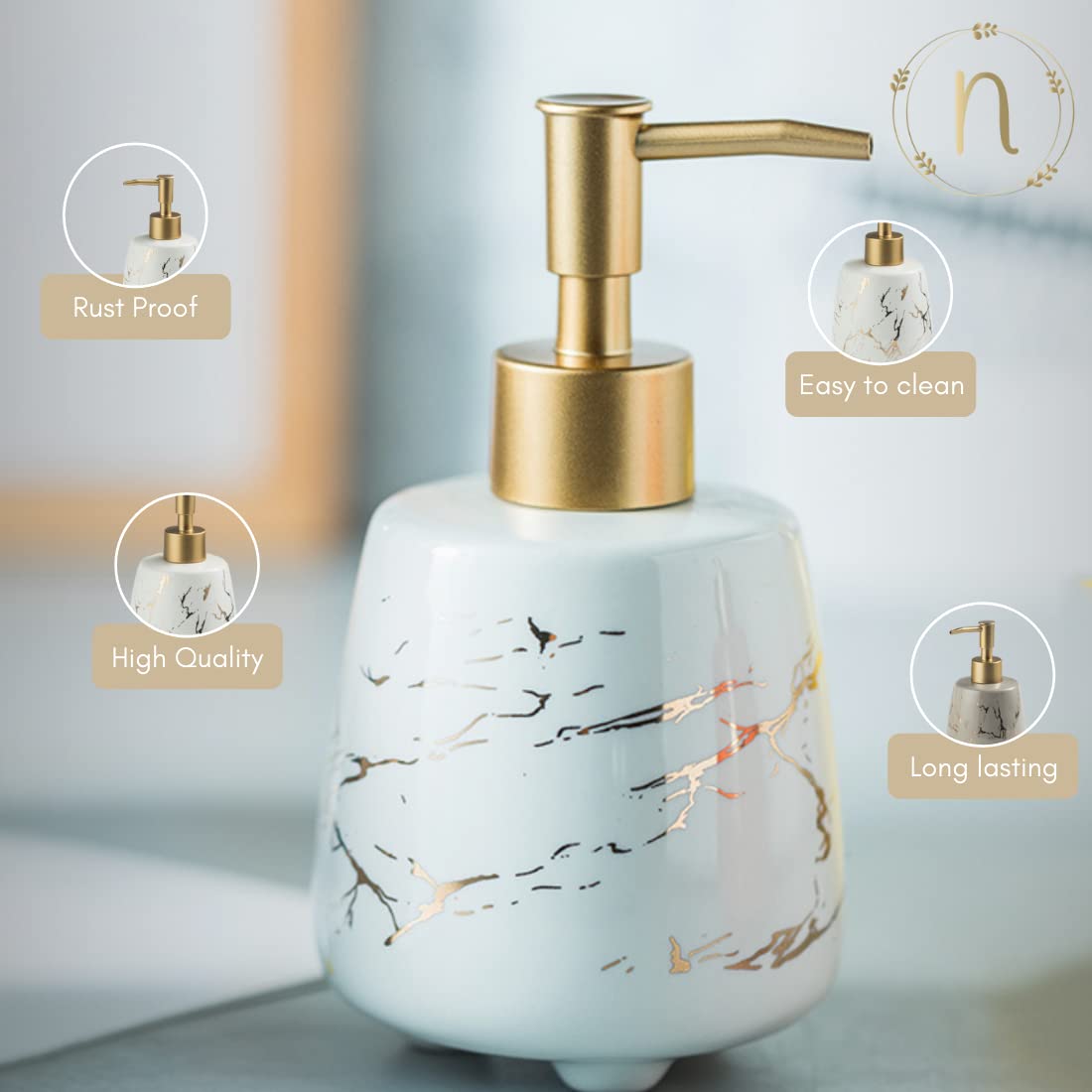 Nestasia Durable Handwash Bottle for Wash Basin | Soap Dispenser for Kitchen | Shampoo Dispenser for Bathroom | Handwash Soap Di