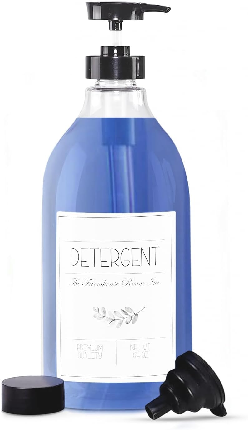 The Farmhouse Room Inc. Laundry Detergent Liquid Dispenser - Detergent Container For Laundry Room Organization - Bpa Free & Pet