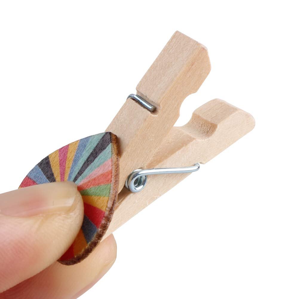 Z Zicome 100 Pcs Mini Wooden Clothespins With Hearts For Hanging Photos Decorations For Valentine Engagement Wedding Bridal Show