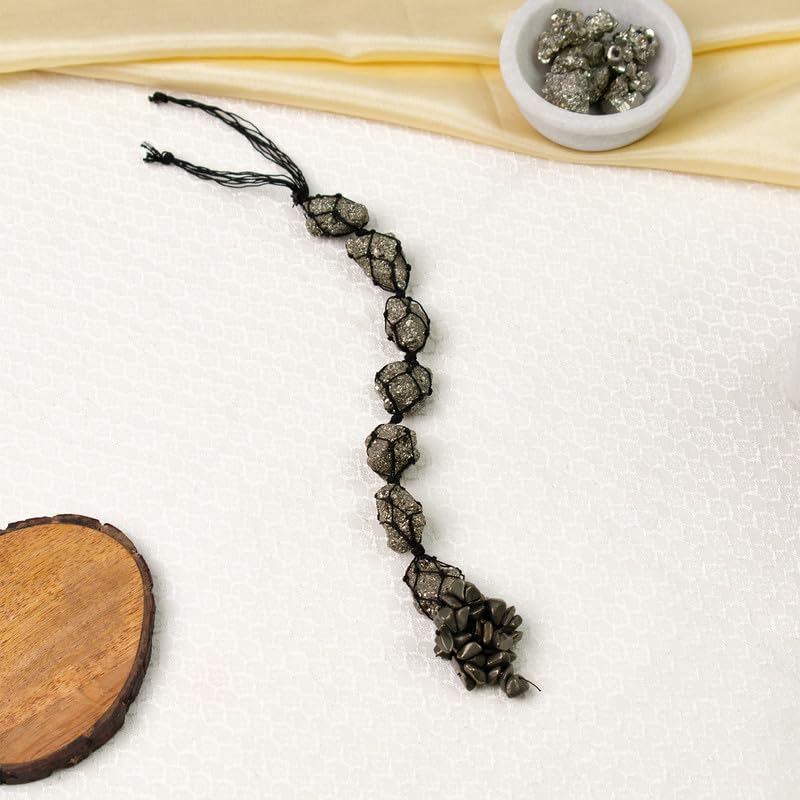 Astrotalk Pyrite Latkan Wall Hanging 22cm | Vastu Wall Decor Item with Natural Pyrite Stone | for Wealth, Protection & Positive Energy | Home Decor for Living Room, Bedroom & Mandir