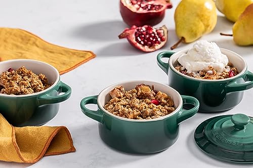 Le Creuset Stoneware Set Of 4 Mini Cocottes With Cookbook, 8 Oz. Each, Artichaut