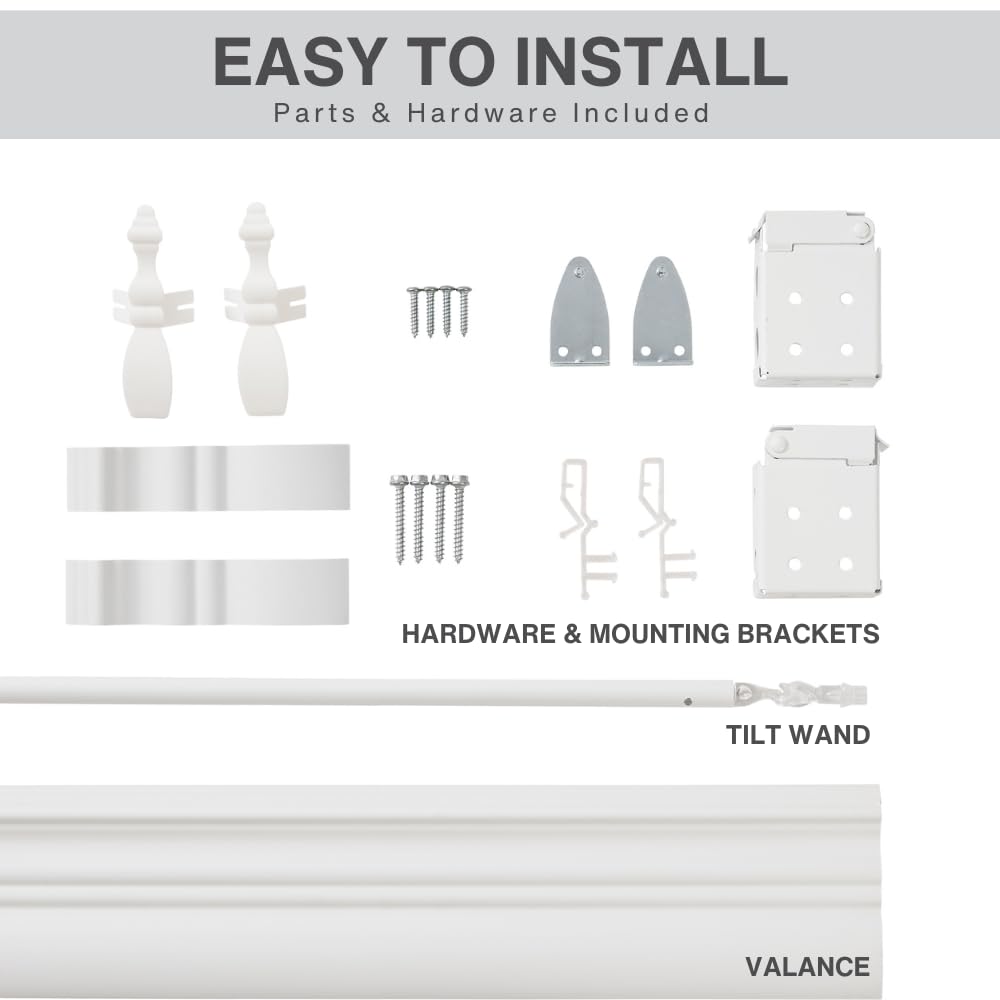 Lotus & Windoware Cordless, 2 Inch Faux Wood Blind, Window Blinds, Blinds & Shades, Blinds for Indoor Windows, Smooth, 32 x 84,