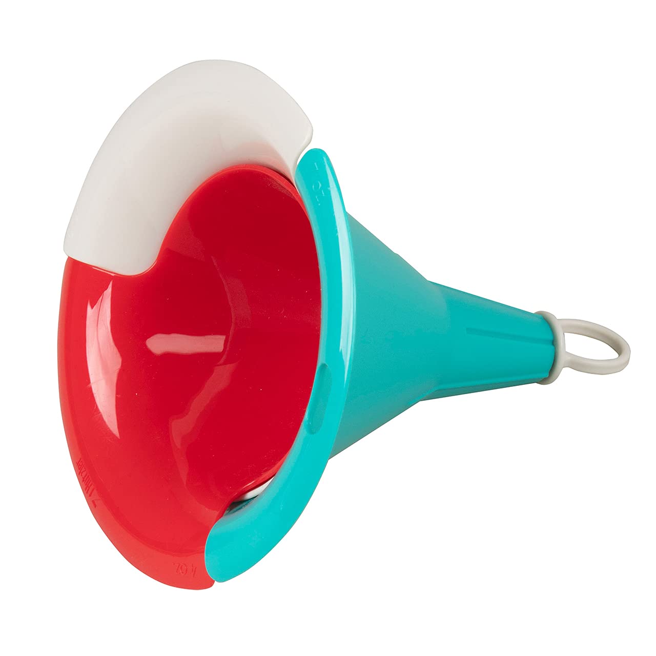 Hutzler Interlocking Funnel Set, Set Of 3, Red/White/Turquoise
