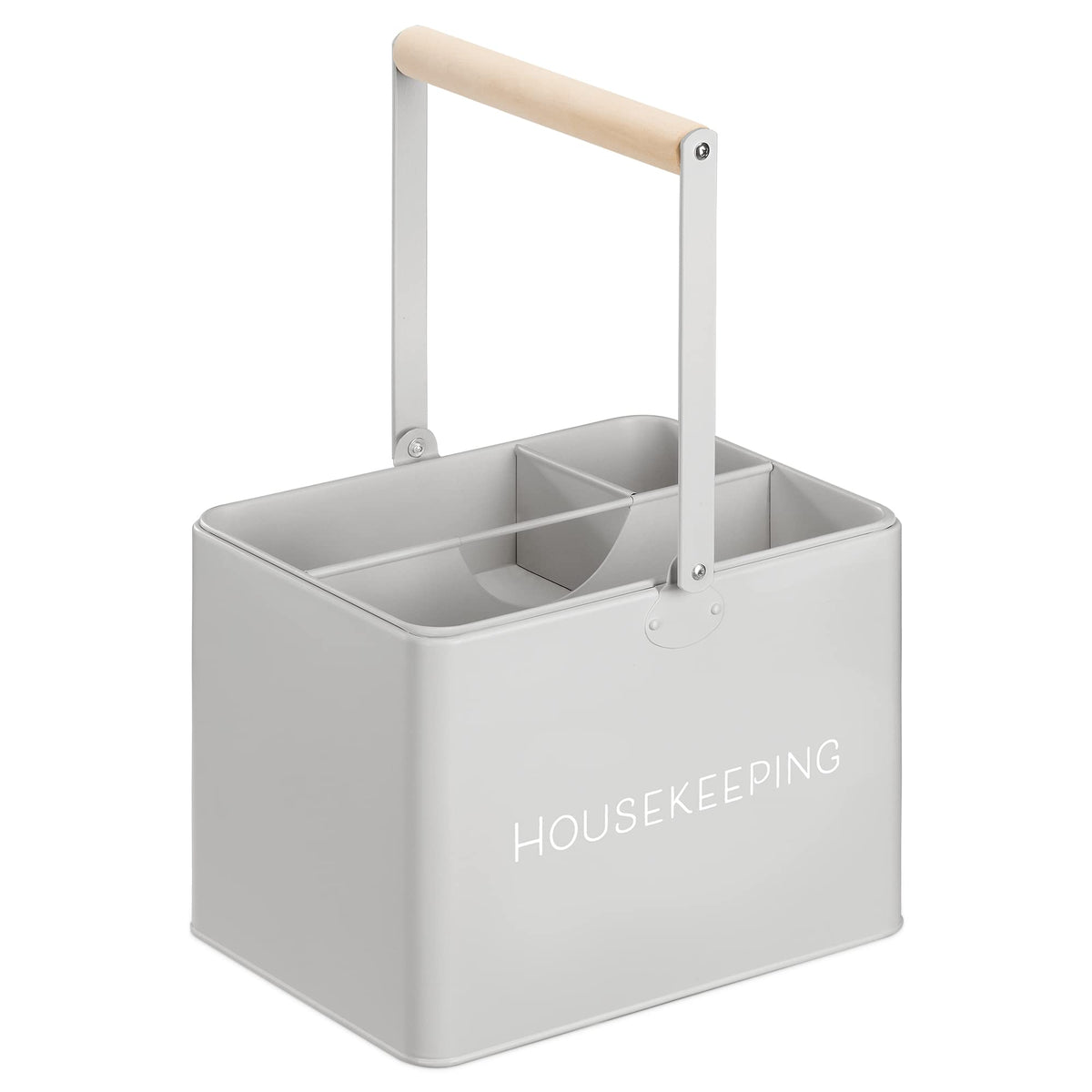 Navaris Cleaning Caddy With Handle - Metal Cleaning Product Storage Organizer Box For Housekeeping Products For Bathroom Kitchen