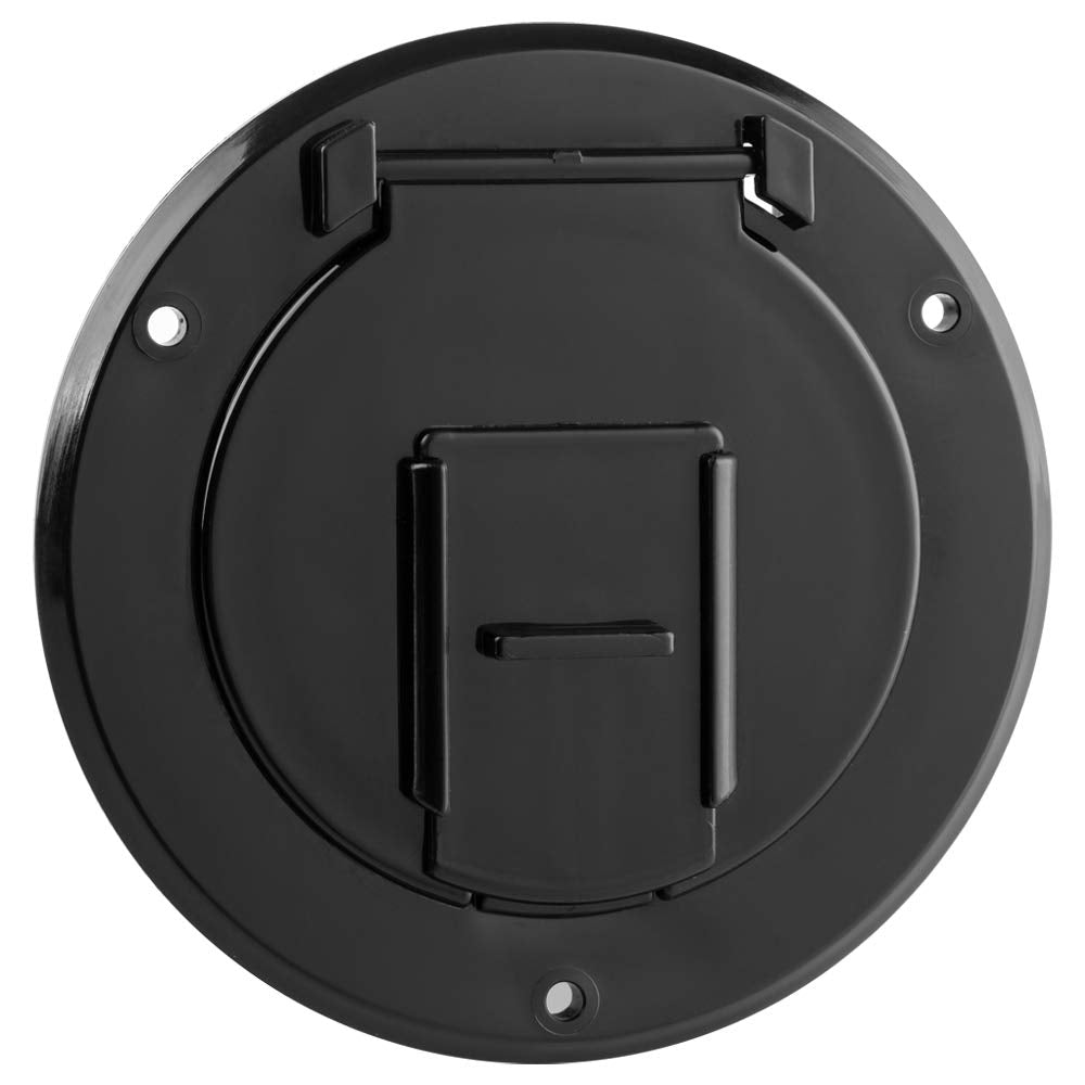 Halotronics RV 4 14-inch Round Electrical cable Hatch for 30 Amp cords (Black)