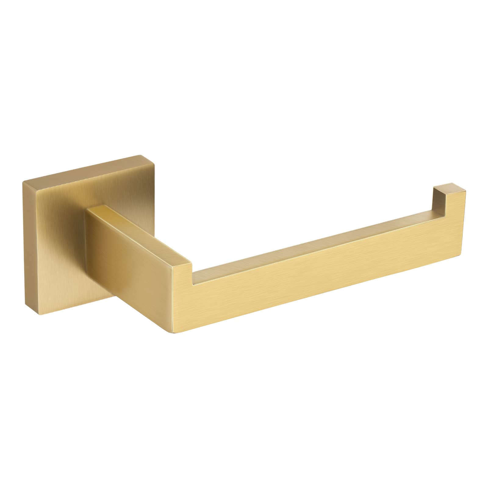 Tqkag Brushed Gold Toilet Paper Holder Sus304 Stainless Steel, Modern Square Tissue Roll Holders Wall Mount, Toilet Paper Roll D