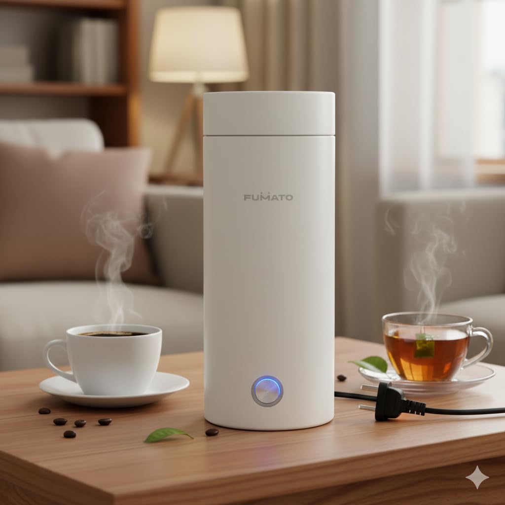 The Better Home Fumato 300W Portable Electric Kettle For Travel 400 Ml| Fast Boiling, Auto Shut-Off, Dry Boil Protection, Leak-P