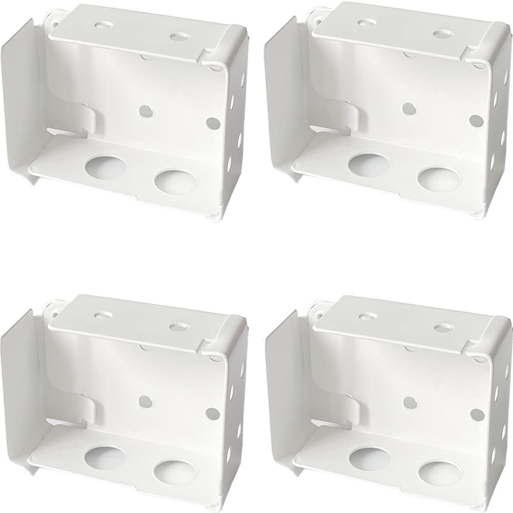 4pcs Box Mounting Bracket 2 Sets for 2inch Low Rail Venetian Blinds White Color Head Track End Cover Holder Window Blinds Headra