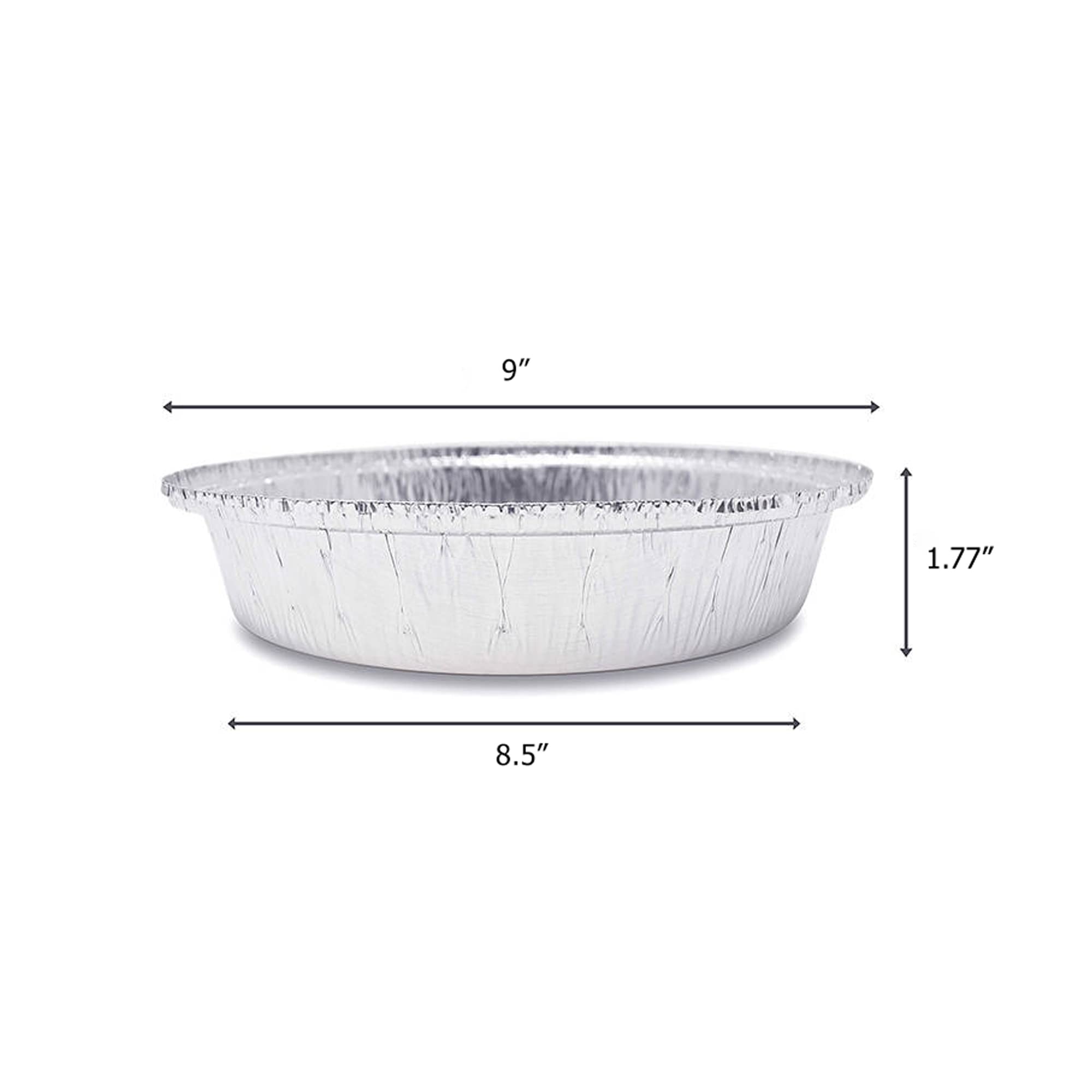 9-Inch Aluminum-Foil Pie Pans With Lid - Round Disposable Heavy Duty Pans For Storing, Tart Baking, Reheating And Serving - Oven