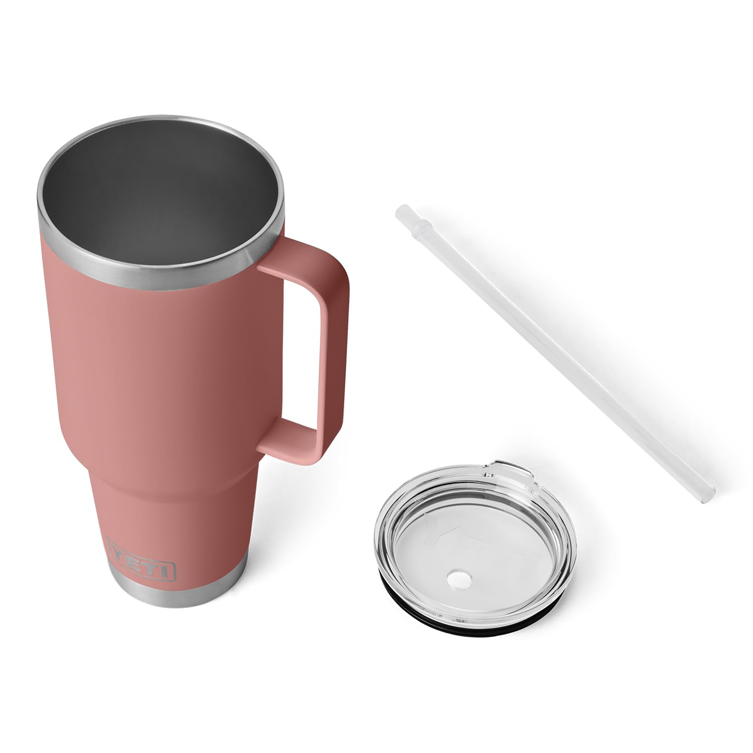 Yeti Rambler 42 Oz Straw Mug, Vacuum Insulated, Stainless Steel, Sandstone Pink