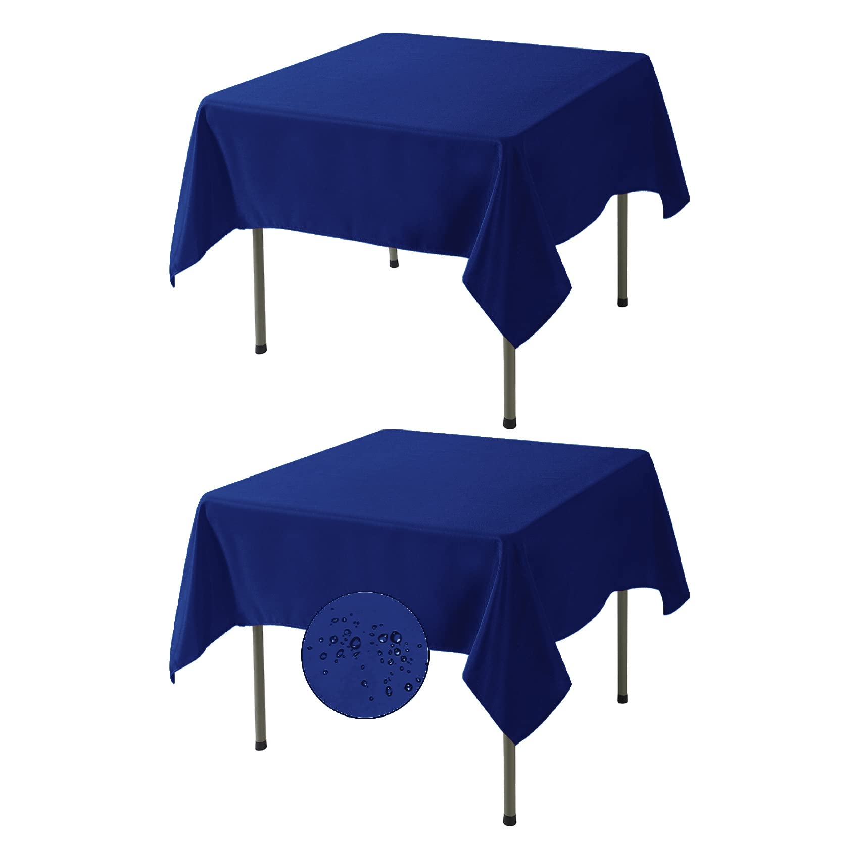Fokitut 2 Pack Waterproof Square Tablecloth, 70X70 Inch, Stain Resistant And Wrinkle Polyester Table Cloth, Fabric Table Cover F