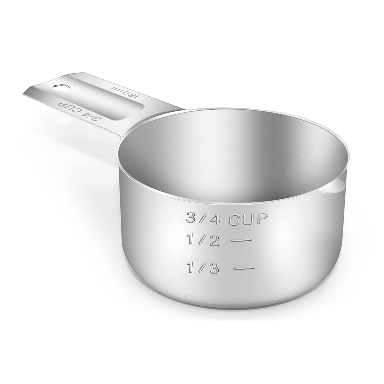 Beryler 3/4 Cup (180 Ml | 180 Cc | 6 Oz) Measuring Cup, Stainless Steel Measuring Cups, Metal Measuring Cup, Kitchen Gadgets For