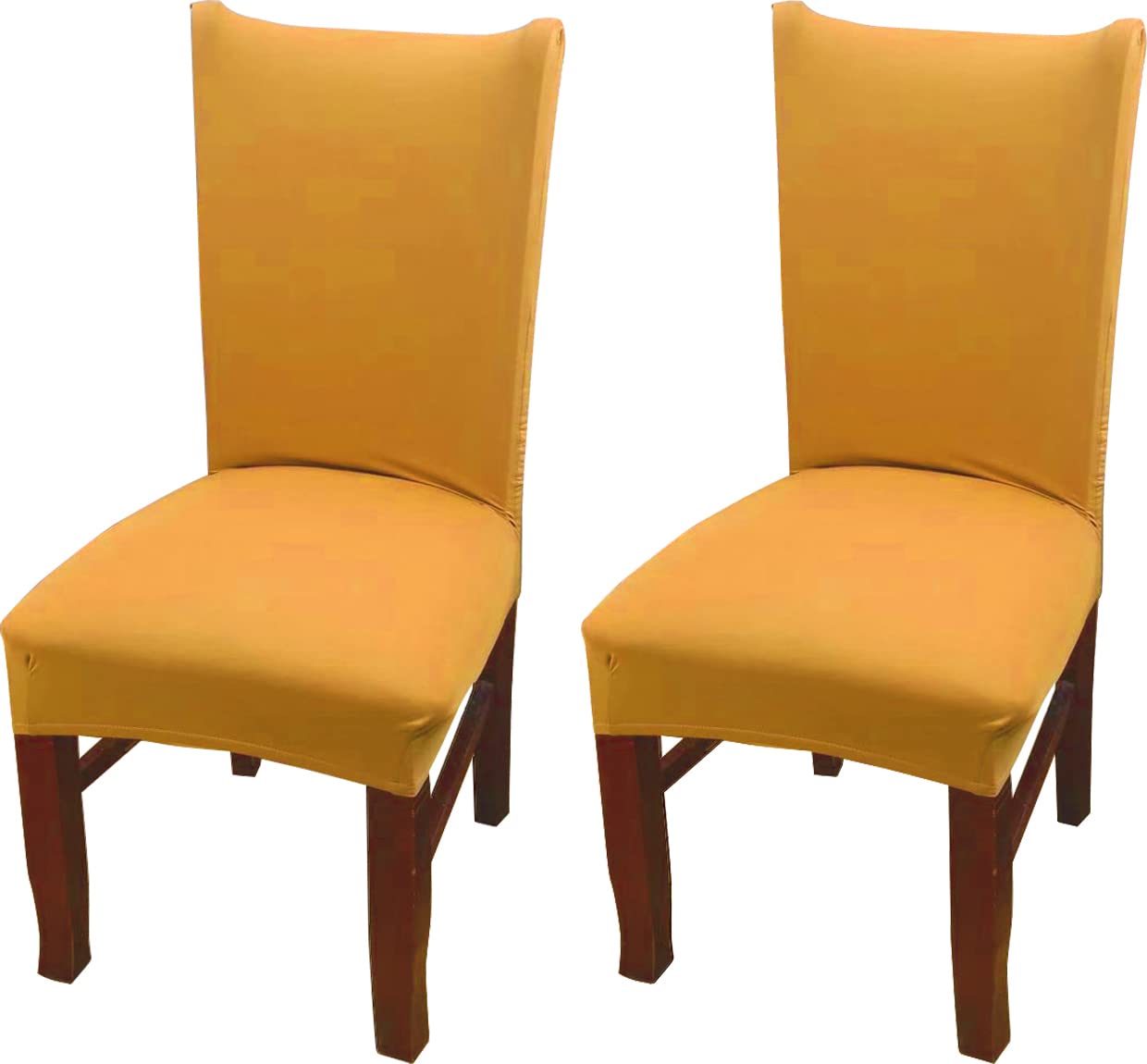 House Of Quirk Elastic Stretch Removable Washable Short Dining Chair Cover Protector Seat Slipcover (Purple) -2 Pieces