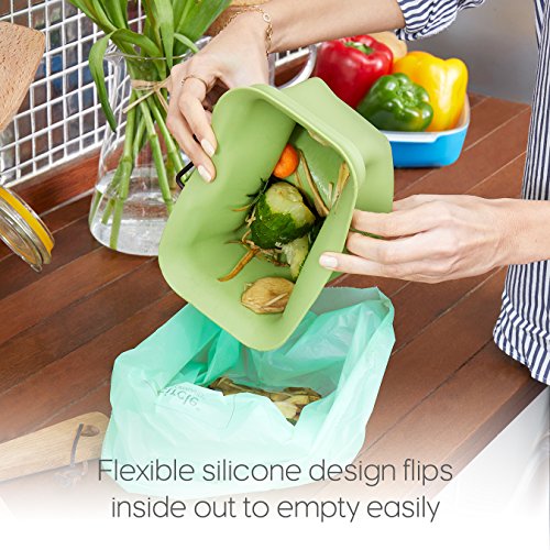 Full Circle Fc11302-G Odor-Free Kitchen And Freezer Compost Bin, Scrap Happy, Green