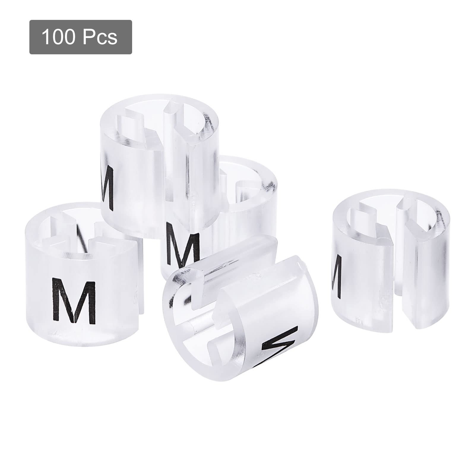 Meccanixity Clothes Hanger Marker M Fit 3.5Mm Rod For Garment Color Coding Clear Count 100