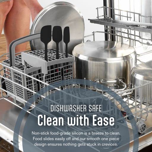 Kaluns Silicone Spatula Set, 4 Rubber Spatulas 600F Heat Resistant, Nonstick Seamless Design With Stainless Steel Core, Dishwash