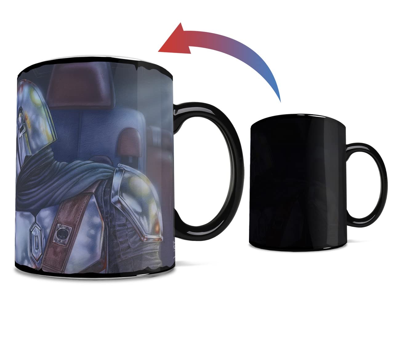 Morphing Mugs Star Wars - The Mandalorian - Two For The Road - Mando And Grugo - One 16 Oz Heat Sensitive Clue Mug - Full Image