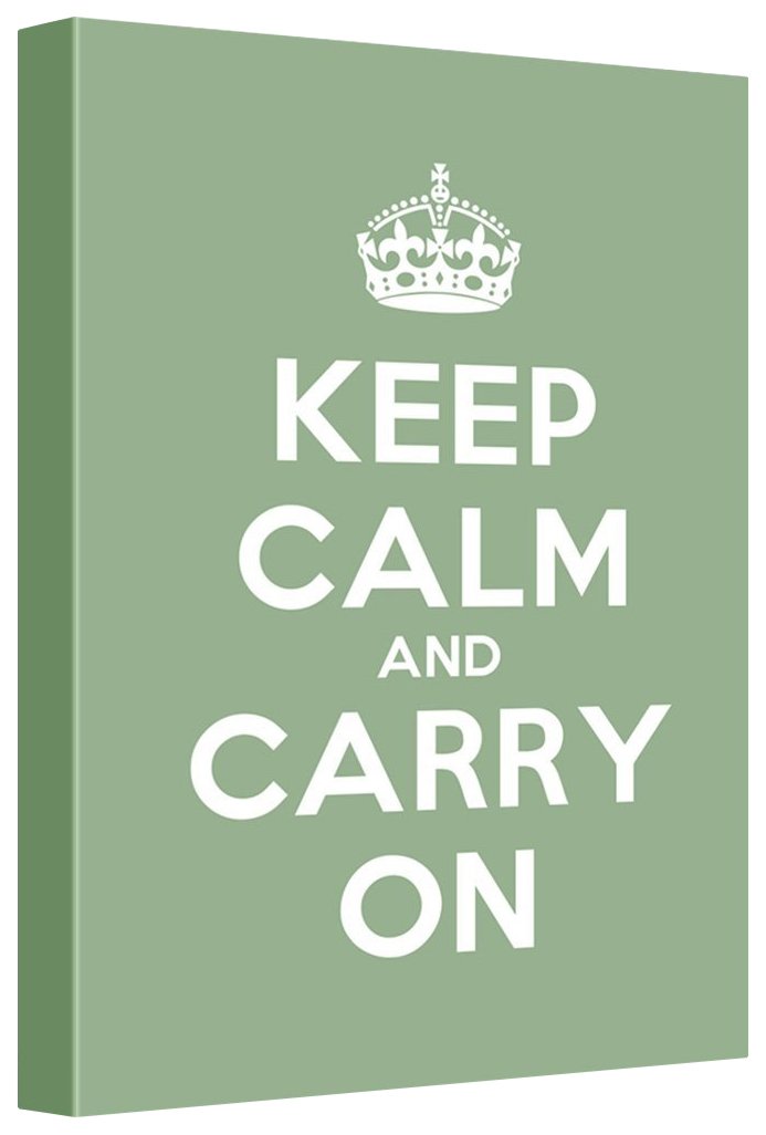 Wall26 Wall Art Gallery Wrap Canvas Prints, Keep Calm & Carry On, Stretched Olive Home D  Cor, Ready To Hang, 12'' L X 18'' W, G